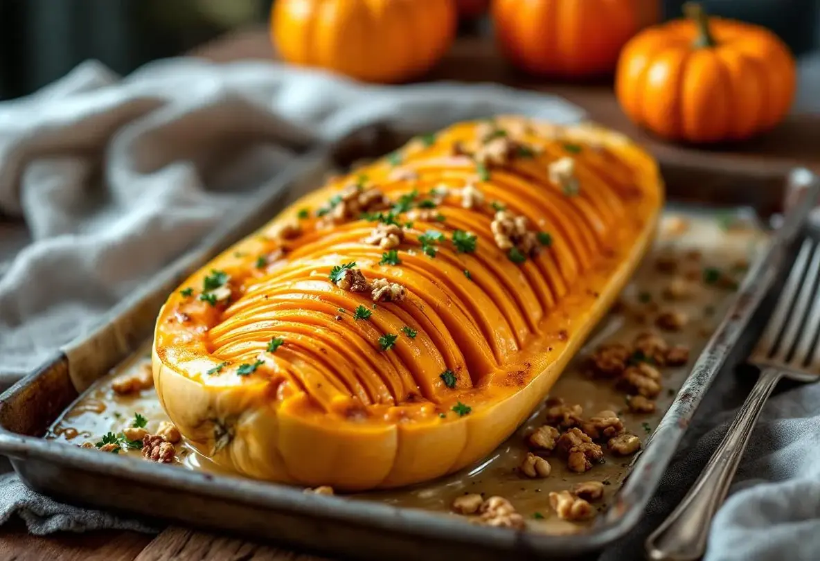 Attention : cette courge butternut tranchée comme un rôti et gratinée au four va illuminer votre automne