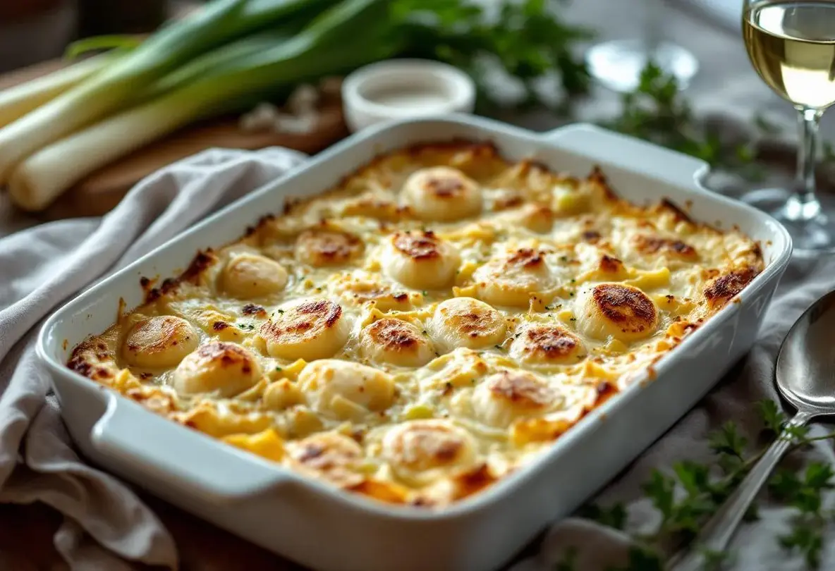 Gratin poireaux–Saint-Jacques : « si simple à faire, mais digne d’un vrai repas de fête »