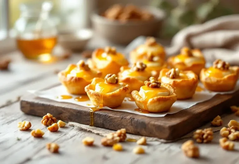 Mini feuilletés au brie, miel et noix (recette apéritive ultra express)