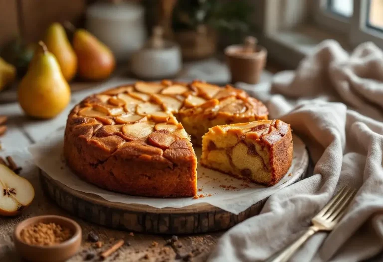 « Moelleux, parfumé et fondant à cœur » : mon gâteau poires et pain d’épices dès que l’hiver pointe le bout de son nez